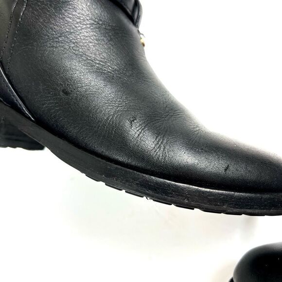 Tory Burch Teresa Black Leather Riding Boots - Picture 11 of 14